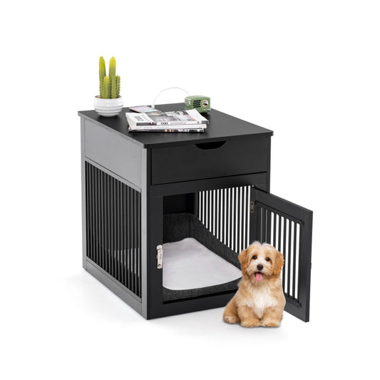 2-In-1 Dog House with Drawer and Wired Wireless Charging